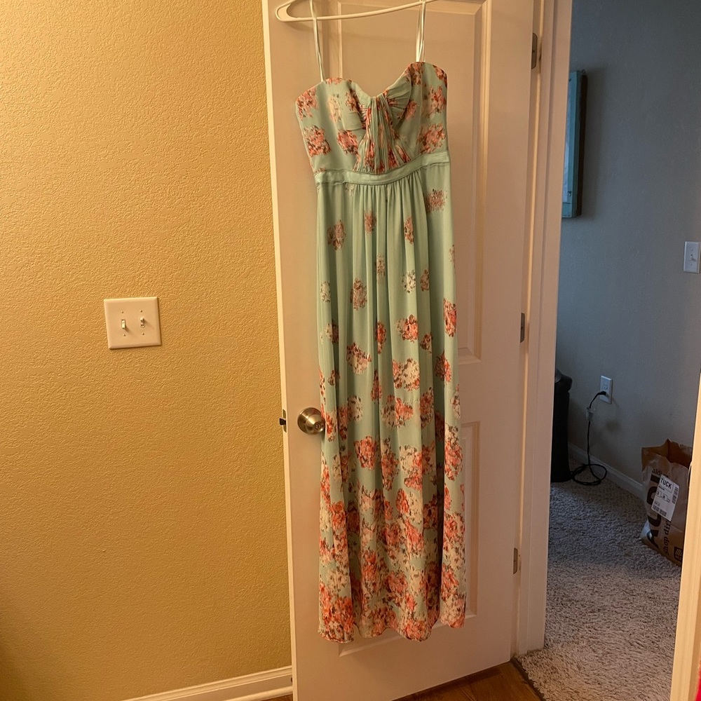 Beautiful blue BCBG floral maxi dress
